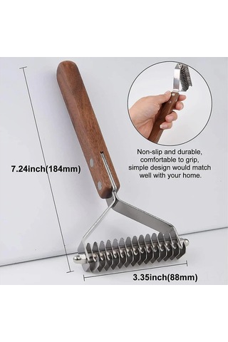 Geekyou Köpek Ve Kedi Tüy Dökümü Tırmığı - 14 Bıçaklı Odun Saplı Pet Bakımı Aracı, Gevşek Alt Tüylerle Düğümleri Kolayca Temizler