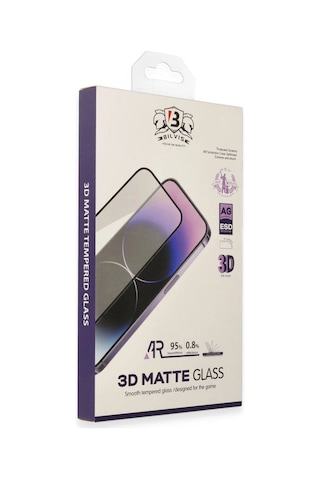 Apple iPhone Uyumlu 15 Pro Bilvis 3d Mat Cam Ekran Koruyucu 51021277