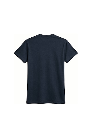 Mixray 2079 Kadın Pamuk Baskılı Bisiklet Yaka Basic T-shirt Lacivert