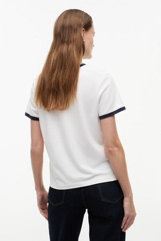Tommy Hilfiger Th Roundal Reg C-nk Ss Tee Kadın Beyaz T-shirt - Ww0ww50032