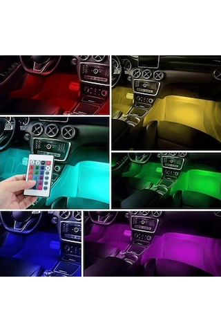 48 Led Rgb Araç İçi Dekoratif Aydınlatma Uzaktan Kumandalı & Uygulama Kontrollü Atmosfer Işığı