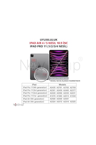 Novstrap Apple Uyumlu iPad  Pro 11 2/3/4 Nesil İle Mıknatıslı Tak Çıkar Paper Like Ekran Koruyucu