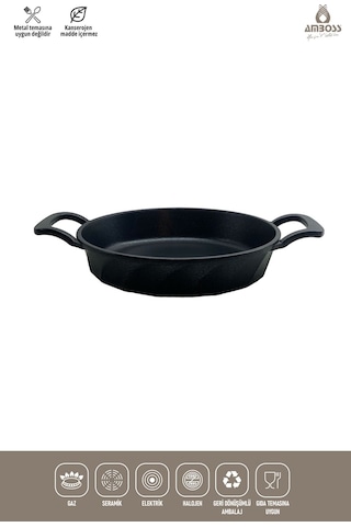 Vento Yanmaz Yapışmaz Titanyum Kaplama Sahan Omlet Tava 18 Cm Siyah