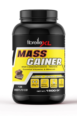 Fibrelle Mass Gainer Çikolata Aromalı 1500 G Karbonhidrat Tozu Çikolata