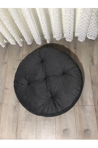 Yuvarlak Antrasit Yer Minderi 60x60 Antrasit