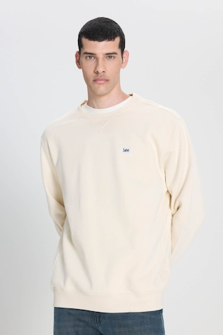 Lee Regular Fit Normal Kesim %100 Pamuk Bisiklet Yaka Şardonlu Kırık Beyaz Sweatshirt L81ıry102 Beyaz
