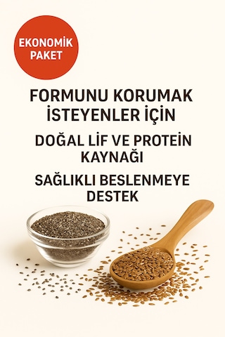 Sultanbahçe Chia Çiya Tohumu 250 Gr + Keten Tohumu 250 Gr Doğal, Katkısız Süper Besin Seti