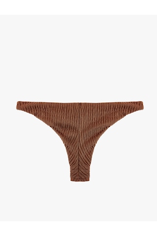 Koton Dokulu Parlak Brazilian Bikini Altı Kahverengi 6sak00201mm Kahve