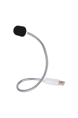 Hy-302 Dizüstü Ve Masaüstü Bilgisayar İçin Mini Usb Mikrofon, Gooseneck'li Kondenser Mikrofon - Gümüş Gri 681100221b