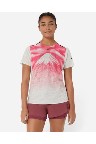 Asics Fujıtraıl Elıte Graphıc Ss Top Kadın Beyaz Kısa Kollu Tshirt 2012d484-100