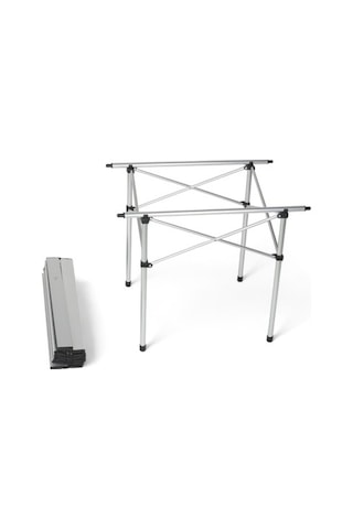 70x70x55 Cm Ölçülerinde Aluminyum Katlanır Piknik Masası İle Pratik Kullanım Açık Gri