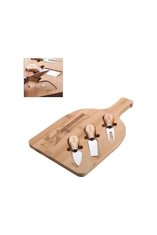Bambu Peynir Sunum Tabağı, Meyve Yiyecek Tahta Sunum Tabağı 4 Parça Doğal Ve Şık Bambu - Lezzetli Atıştırmalıklarınızı Şık Bir Şekilde Sunun 33cm 21cm 1.5cm