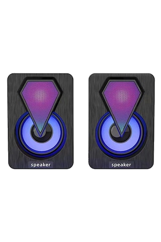 Leerfei Lf-1046 Rgb Led Mini Speaker 2 3 Watt Usb Hoparlör Seti