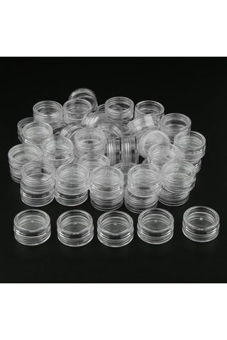 Suntek 50 Parça 3g Plastik Pot Kavanoz Losyon Krem Örnek Boş