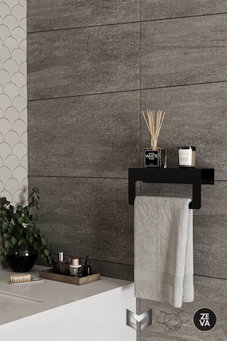Siyah Metal Duvara Monte Havluluk - Şık Ve Dayanıklı Banyo&mutfak Siyah