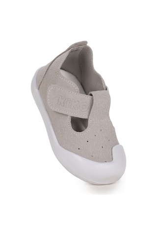 Kiko Kids Elroy İlk Adım Bebe Cırtlı Erkek Bebek Spor Ayakkabı Gri Gri