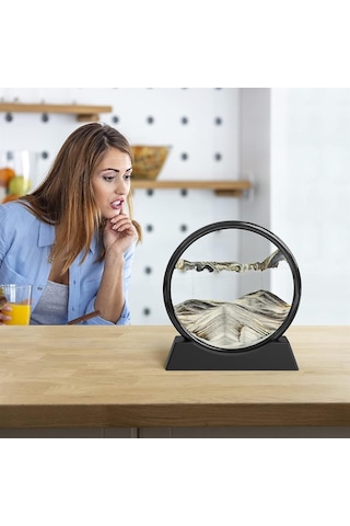 Kişiye Özel 3d Cam Hareketli Siyah Beyaz Renk Kum Sanatı