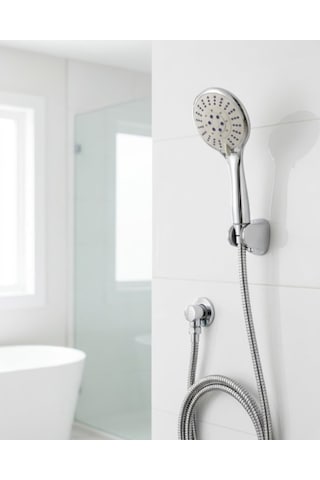Northcity Çok Fonksiyonlu El Duşu Seti - Kireç Önleyici Spiral Hortum Ve Mafsallı Askı İle Banyo Konforu Krom