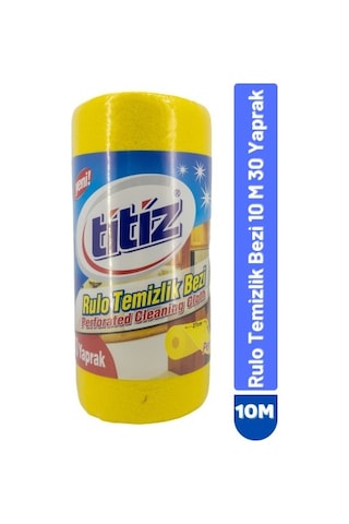Titiz Perforeli Temizlik Bezi Rulo Sarı 10 M