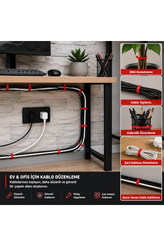 Alegron Kırmızı Plastik Kelepçe 4,8 X 200 Mm 100 Adet