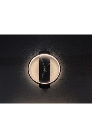 Sconce Özel Tasarım Saat Aplik Elektrik Bağlantısı Gerektirir Mat Siyah