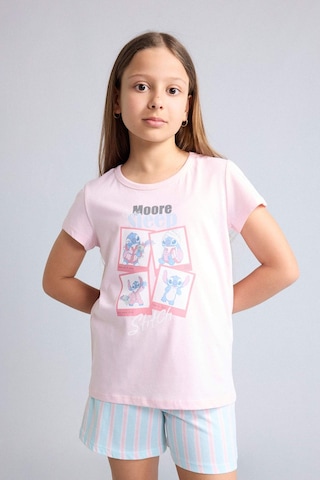 Defacto Dısney Lılo & Stıtch Relax Fıt Şort Tişört 2li Pijama Takımı Kız Çocuk H8491a826smpn645 Pembe-pn645