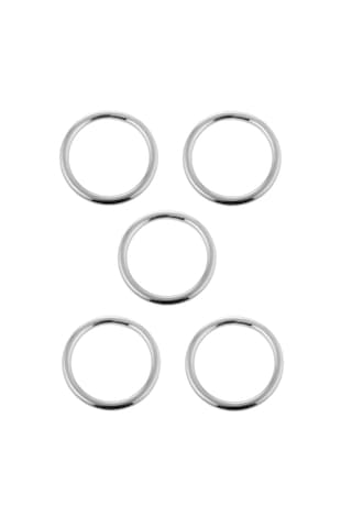 5'li Paslanmaz Krom Halka. Krom Halka 4mm Çap:30mm