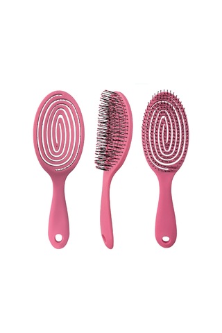 Claris Pro 3 Boyutlu Profesyonel Saç Fırçası Oval Pembe