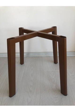 Metal, 40 Cm Kahve Rengi Statik Boyalı D Sandalye Ayağı 2 Adet