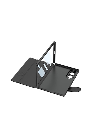 Samsung Galaxy Uyumlu Z Fold 8 Kılıf Karbon Fiber Tasarımlı Magnetik Tokalı Kartlıklı Zore Kıpta Zegna Kapak Çok Renkli