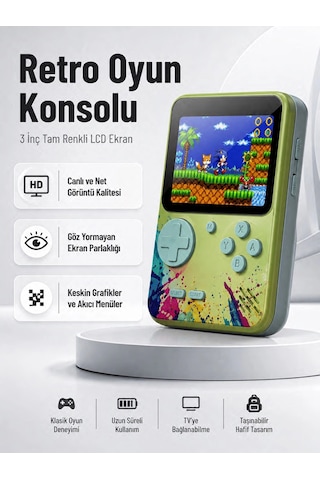 3 İnç Renkli Ekranlı Taşınabilir El Konsolu G5 Modeli - 5000