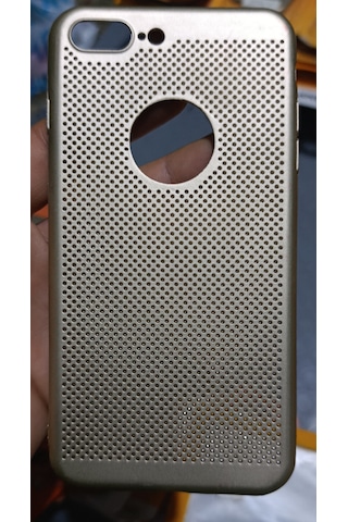 Apple Uyumlu iPhone 7 Plus/ 8 Plus Delikli Silikon Kılıf Gold