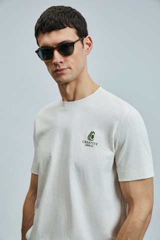 Lufian 111020263 Olıvıa Modern Grafik T- Shirt Erkek Tişort Ekru