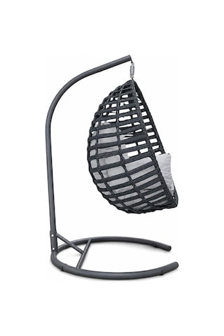 Niron Royal Rattan Bahçe Salıncağı Antrasit - Minderli Modern Salıncak