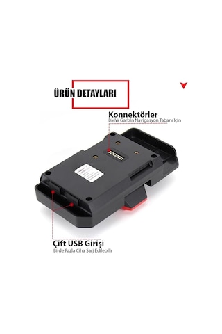 Bmw Motosiklet Uyumlu Kablosuz Hızlı Şarjlı Motosiklet Telefon Tutacağı R1300gs, R1200gs, R1250gs Siyah