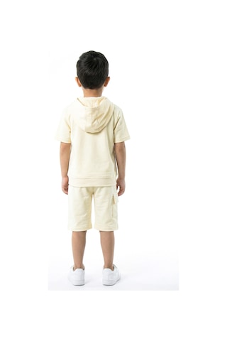 Xo Kids Erkek Çocuk Yazlık 2li Alt Üst Takım Tişort + Şort 2-7 Yaş 3222 Krem