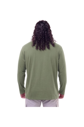 Erkek Büyük Beden 115 - 155 Kilo Arası Uygun Bedenli % 100 Pamuk Uzun Kol Bisiklet Yaka Sweatshirt Yeşil