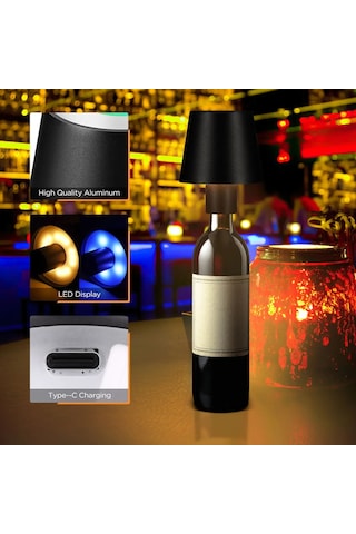 Cbtx Wy22519 Şarj Edilebilir Rgb Led Lamba Taşınabilir Masa Lambası Bar Parti Dokunmatik Kontrol Şarap Şişesi Işığı - Beyaz