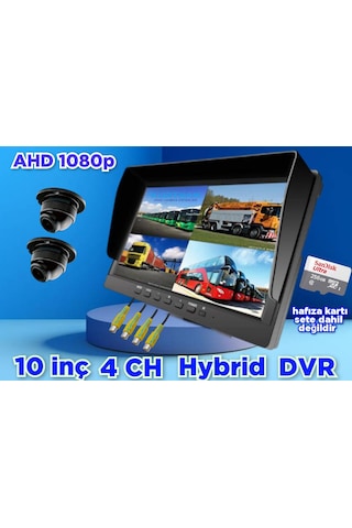 2 Adet Ahd 1080p Ultra Mini Kamera Ve 10 İnç Dvr Monitör Set 12 V