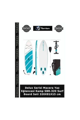 Delux Serisi Macera Yaz Eğlencesi Kamp Sbr-320 Surf Board Seti 320x81x15 Cm Çok Renkli
