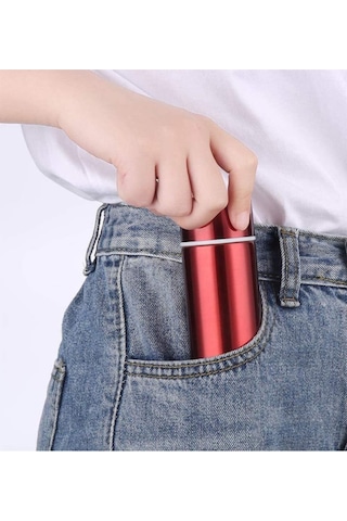 Termos 304 Paslanmaz Çelik Çift Katman 150 Ml Cep Tipi Mini Ufak Kirmizi
