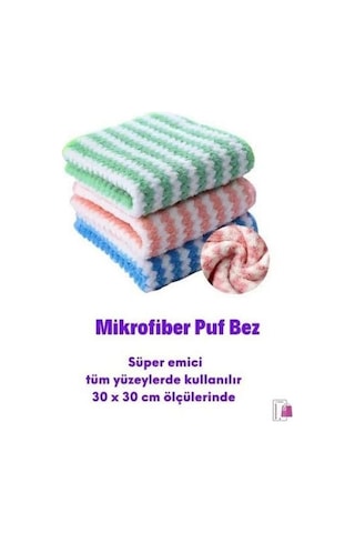 Mikrofiber Puf Süper Emici Bez 3'lü