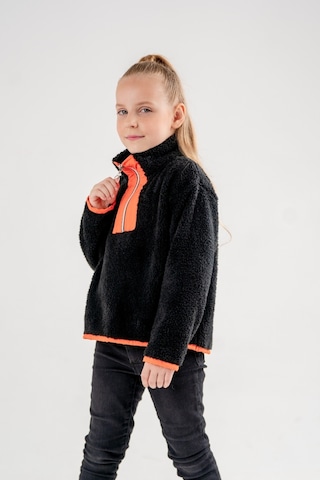 Garnili Peluş Kız Çocuk Sweat 4523 Siyah