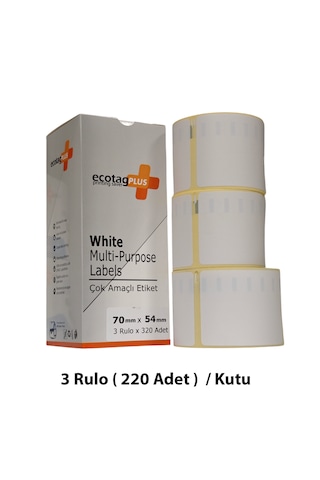 Ecotagplus Dymo Muadili Etiket - 70 Mm X 54 Mm - 5 X 320 Adet - Eko Paket - 99015 1