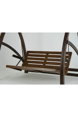 Elegance Ladin Ahşap Salıncak Dış Mekan Bahçe, Teras Salıncağı -krem Krem