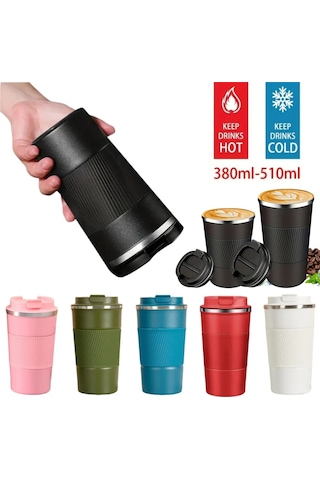 Paslanmaz Çelik Yalıtımlı Fincan 12.85/17.25oz Çift Katmanlı Diğer Siyah