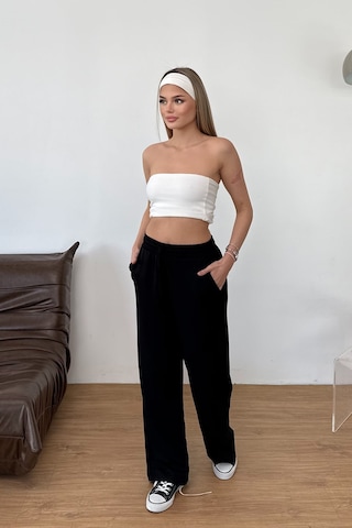 Giysa Kadın Beli Ayarlanabilir Çift Cepli Eşofman Altı Siyah - Ms0001418