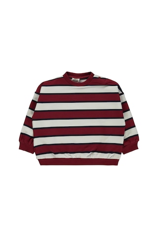 Civil Baby Çizgili 6-18 Ay Sweatshirt - Bordo Koyu Bordo