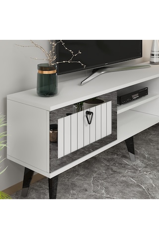 LİDYA TV STAND BEYAZ-GÜMÜŞ