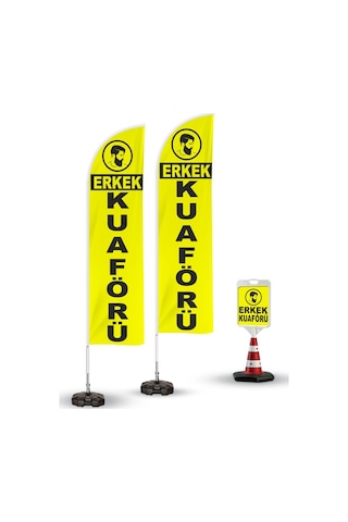 Reklam Ediyoruz Yelken Bayrak Erkek Giyim Temalı Bidon ve Direk D